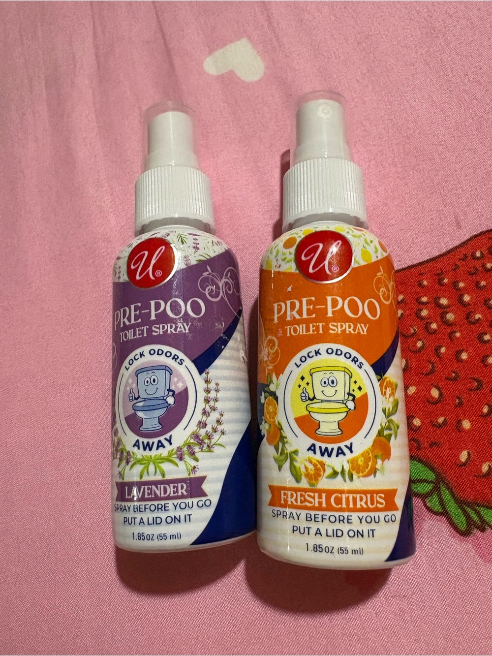 Pre-Poo Toilet Spray Duo - Lavender (Purple) & Fresh Citrus (Orange)